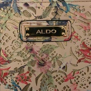 Aldo Pink Floral Laser Cut Clutch with Handstrap